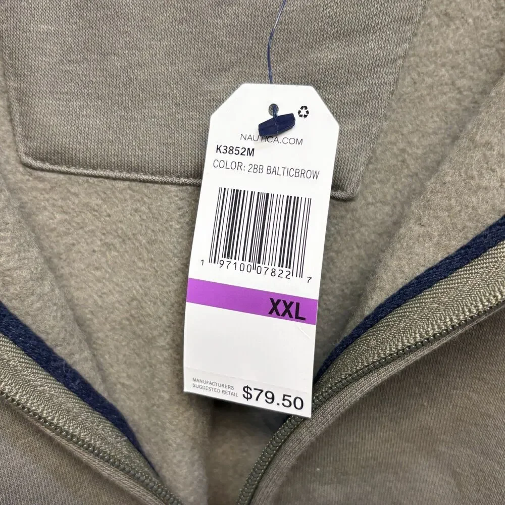 NWT Nautica Men 1/4 Zip Pullover Sweater Sweatshirt Size XXL 2XL D085 -16